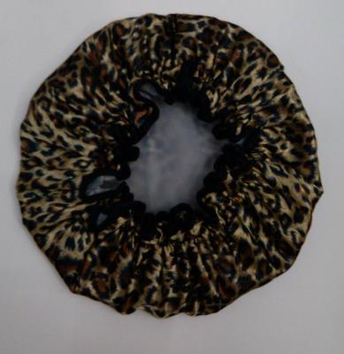 Factory Direct Sales Double-Layer Leopard Color Ancient Material Waterproof Shower Cap