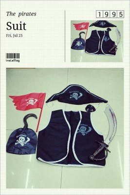 Seven pirate captain costume kits Halloween children's pirate Captain Jack performance clothing