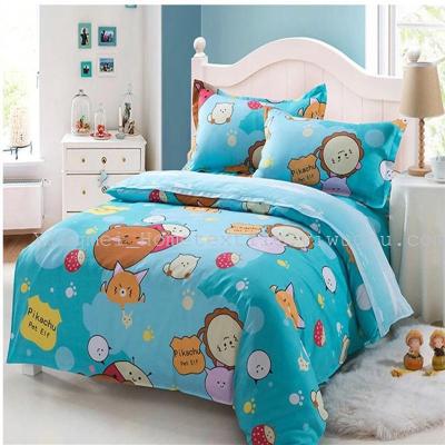 The Children 's cartoon cotton three - piece bedding set 1.2 m student dormitory single bed it cover 3