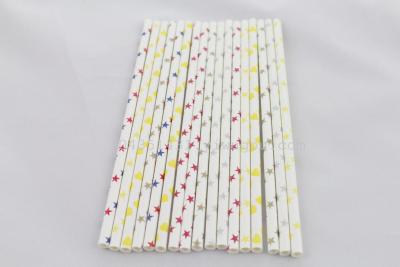 White background with five-pointed star design creative paper straw wedding party supplies straw