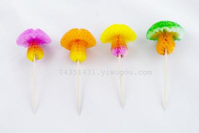 Exquisite mushroom cake decoration toothpick inserted pick small cake inserted 12 pieces