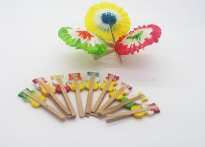 Disposable bamboo stick fashion art fruit fireworks peacock sign cake cocktail decoration flower sign