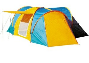 Unmoving, outdoor 6126 luxury three bedroom double adhesive waterproof camping tent mosquito