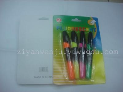 4 PCs blister card [highlighter] fluent in using environmentally friendly ink color