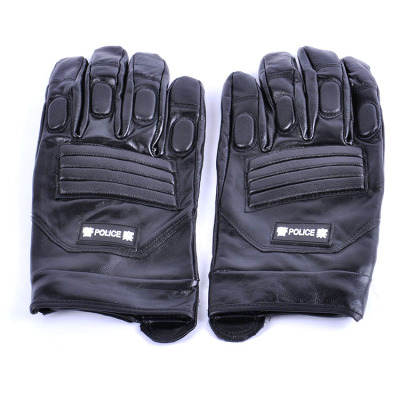 Bai Hu Wang gloves. genuine leather motorcycle police patrolled skid police gloves full finger glove