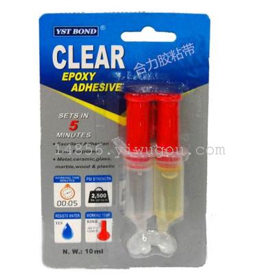 Epoxy fully transparent 5 minute needle tube AB glue stick drilling metal leather plastic glue