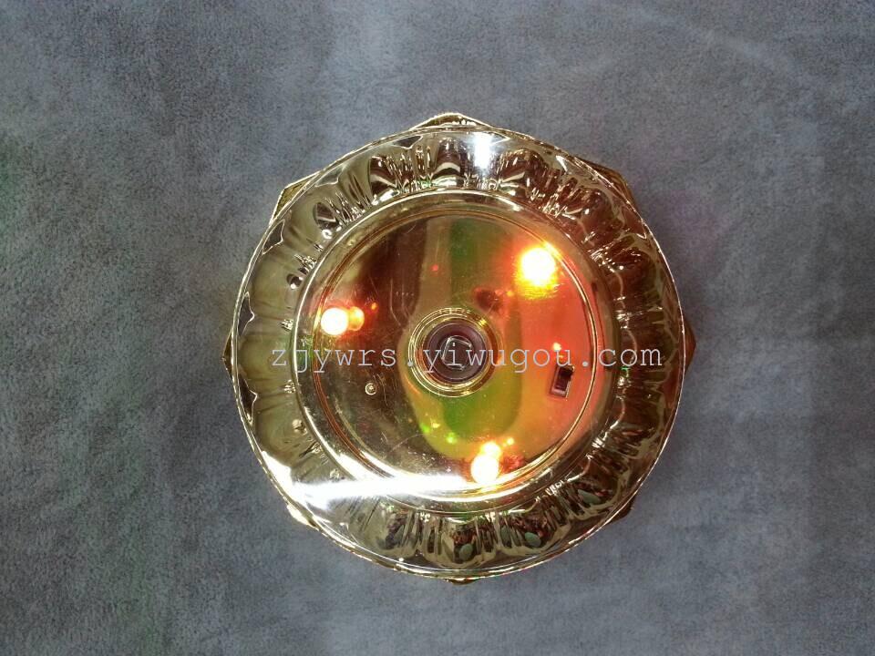 八角带灯复古金色旋转展示台