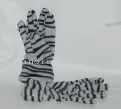 FGV-17 Europe, Japan and South Korea to the supermarket for two-color Leopard single layer fleece women's gloves