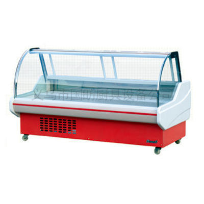 Two commercial layer delicatessen / straight cold duck neck display cabinet freezer / freezer / dish order cabinet