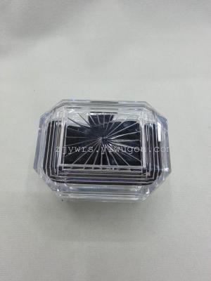 Plastic Crystal double ring 7.4*5.6*5.4CM jewelry box