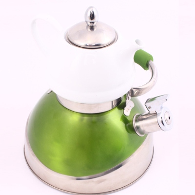 Stainless steel ceramic color composite double pot pot kettle export ceramic cups of tea