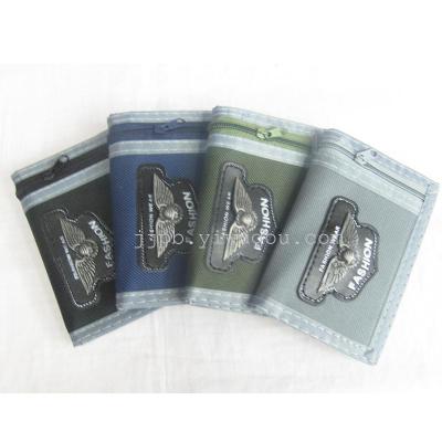Stylish new network operators, cross 30 percent short men's casual wallets made of high quality nylon material production.