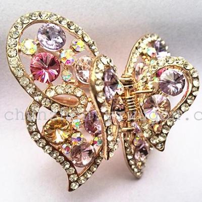 Factory direct supply popular alloy hair claw 5 cm round catch clips explosions Europe alloy Crystal rhinestone hair accessories