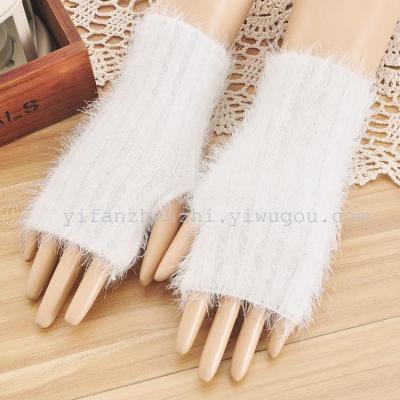 Korean version of direct selling gloves much shorter shaggy computer color selection can be mixed batch of factory direct wholesale