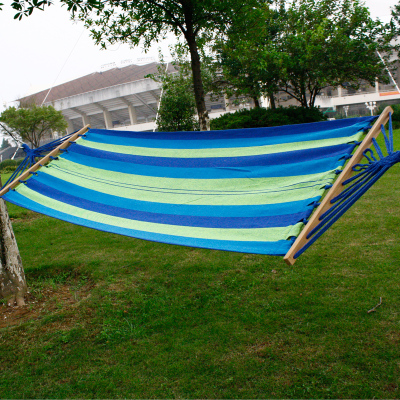Single Thickened Wooden Stick Wooden Stick Canvas Dormitory Hammock Outdoor Camping Indoor Bedroom Leisure Swing
