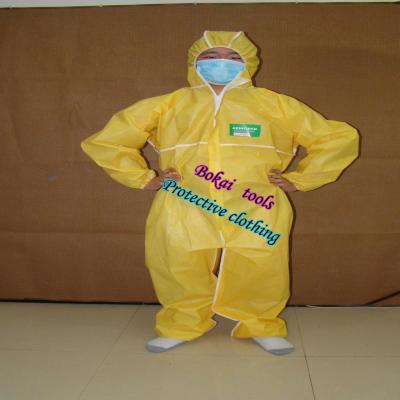 Orange kaimaisi-coated protective clothing film gown from SPE acid chemical protective clothing