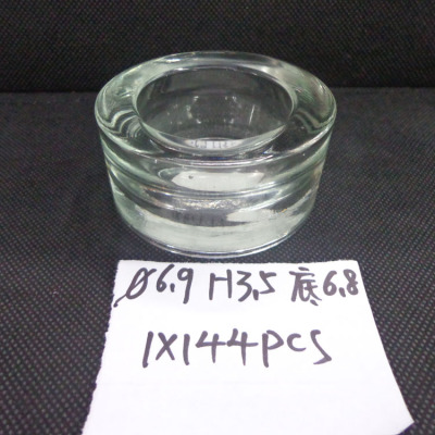 Factory direct glass candlestick 6.9*3.5 cm round crystal glass candle holders