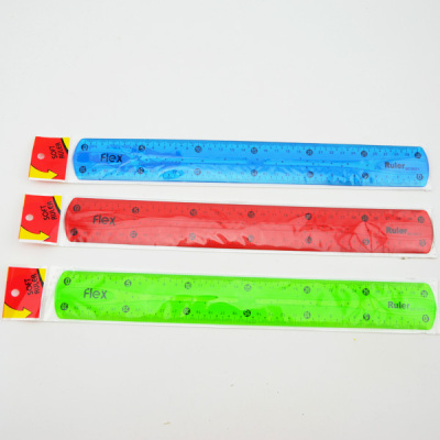 Hot Sale PVC Flexible Rule 30cm Ruler Double a Scale Students' Supplies Ruler Sets