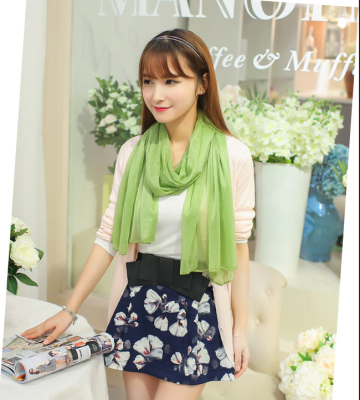 Fashion candy color Joker 2014 the Korean version of pure color Crystal yarn scarf winter ladies scarves