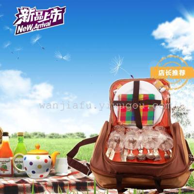 Outdoor picnic bag portable set tableware picnic bags four suits fresh Super insulation package barbecue