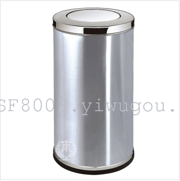 Zheng hao hotel supplies Hong Kong -type garbage can stainless steel round clamshell garbage canister