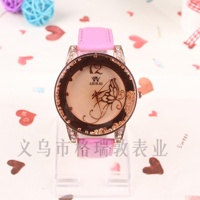 New PU full rhinestone Butterfly watch bracelet watch ladies fashion watch manufacturers in stock