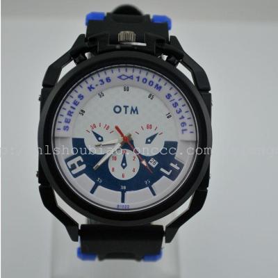 European and American fashion silicone watch sports and leisure students watch men's quartz watch