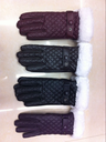 White-haired and small-grid PV imported leather gloves