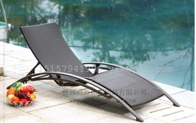 Outdoor Lounge Garden Balcony Rattan Chair Sofa Rattan Woven Courtyard Swimming Pool Beach Bed Outdoor S-Shaped Recliner