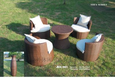 Outdoor Recreational Furniture Leisure Sofa Bullet Sofa Craft Combination Sofa Vase Rattan Chair 5/Five-Piece Set