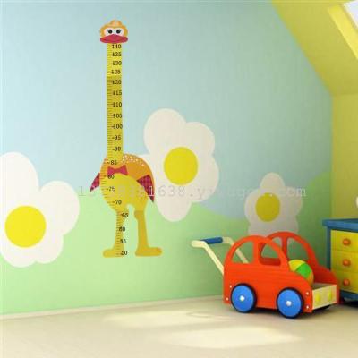 Factory wholesale children's height foot wall height stickers wall stickers baby grow up cartoon animal wall stickers wholesale