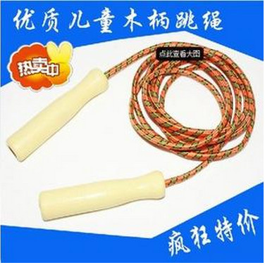 Professional quality skipping rope quality children skipping games skipping rope with wooden handle colors