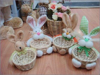 Delicate and lovely Easter Bunny baskets handwoven basket holds Easter egg decoration storage