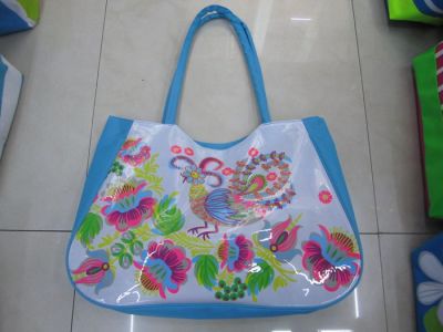 PVC printed curved beach bag