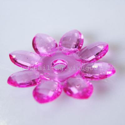 Transparent acrylic flowers, drapes, lamps and accessories