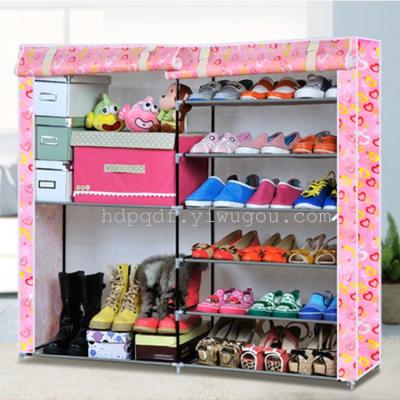Factory wholesale new two-row 6-tier shoes Cabinet bulk shoe dust shoe versatile storage Shoe cabinet