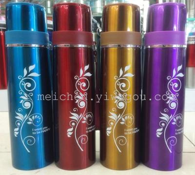 High quality vacuum stainless steel thermos GMBH cup 500 ml new cover with the decorative pattern hanging rope