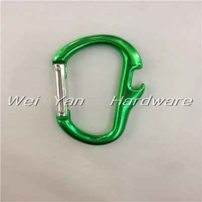 Aluminum multifunctional carabiner with bottle opener key ring outdoor products