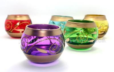 Home wedding candle holders glass candle Cup candle aromatherapy candle holder gold fashion  multi color optional