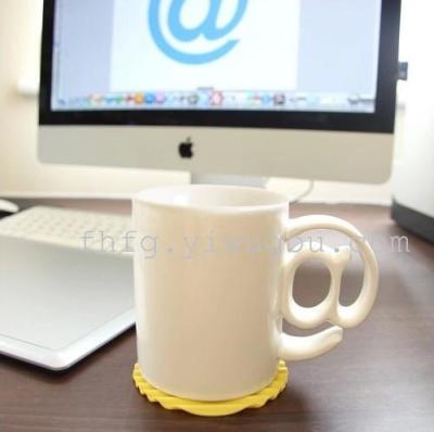 Art-glass network @ the @ symbol @ small mouse ceramic Cup handle ceramic mug