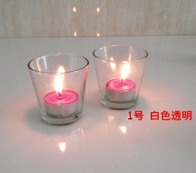 Continental candle holder clear glass candlesticks 9304 Cup wind-proof color candlestick candy cups