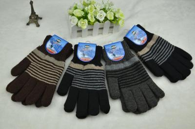 Men's striped gloves, warm gloves, men's gloves, wool gloves