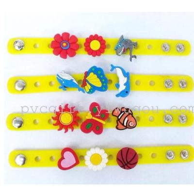 Colour mixing spot fashion PVC-card hand tapes with huaxie shoe buckles