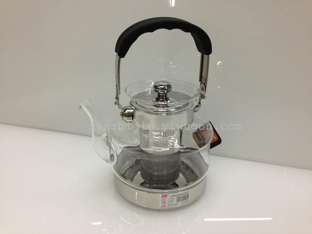 热玻璃竹节壶茶具不锈钢过滤网 电磁炉  酒精炉专用壶 烧水壶 