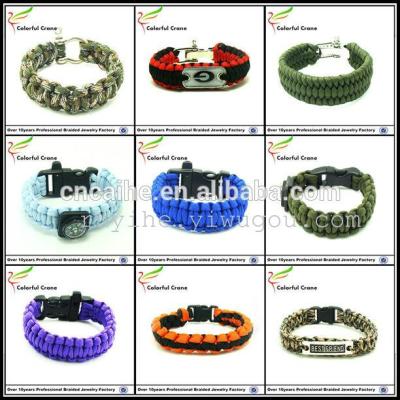 Stainless steel clasp bracelet, plastic buckle bracelet, survival cord bracelet