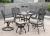Outdoor leisure high-grade wrought-iron tables and chairs with marble tables and chairs Swivel fixed chairs furniture set