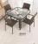 Leisure Garden Terrace table and chairs dining table rattan chair PE rattan chairs with umbrella hole