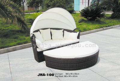 Outdoor leisure bed pool lay bed rattan rattan bed Beach garden Villa round bed