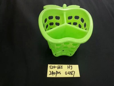 Box apple shape Chinese brush knife and fork. 520-665