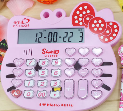 Cute Hello Kitty cartoon solar calculator voice human voice computers
